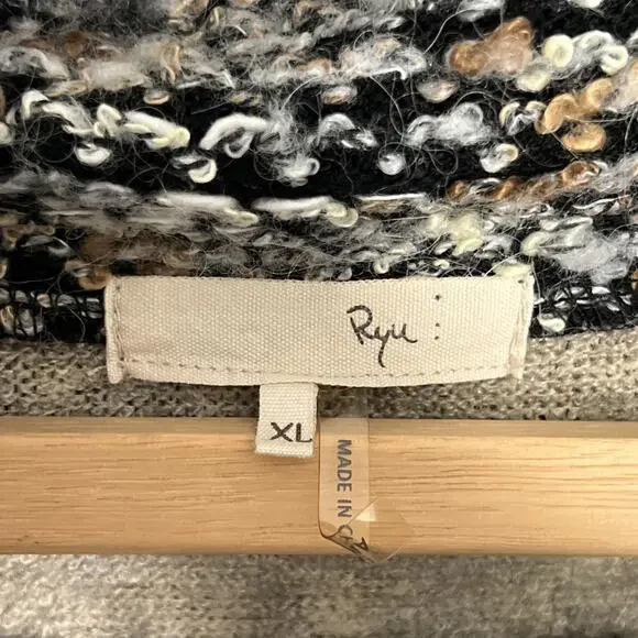 Ryu Sweater Dress Womens XL Beige Cowl Neck Lace Hem Boho Feminine Artsy - Picture 5 of 14